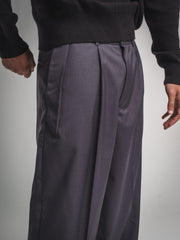 Grey Pleated Trousers
