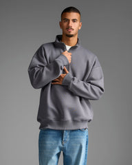 Dark Grey Half Zip Sweatshirt