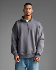 Dark Grey Half Zip Sweatshirt