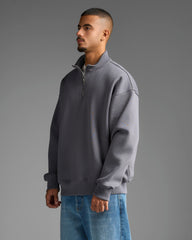 Dark Grey Half Zip Sweatshirt