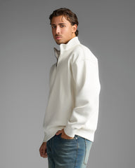 White Half Zip Sweatshirt