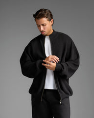 Black Zip Up Cardigan