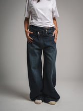 Dark Blue JEANS WITH CROSSOVER WAIST