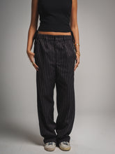 Black Pinstriped Trousers