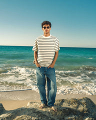 White×Black STRIPED T-SHIRT