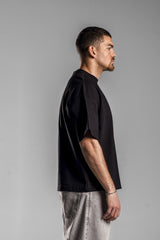 Black Printed Boxy Fit T.shirt