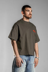 Brown Printed Boxy Fit T.shirt