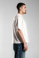 White Printed Boxy Fit T.shirt