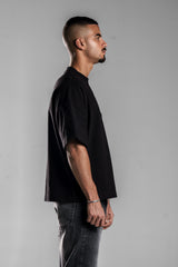 Black Printed Boxy Fit T.shirt