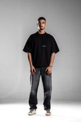 Black Printed Boxy Fit T.shirt