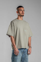 Olive Printed Boxy Fit T.shirt