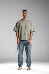 Olive Printed Boxy Fit T.shirt