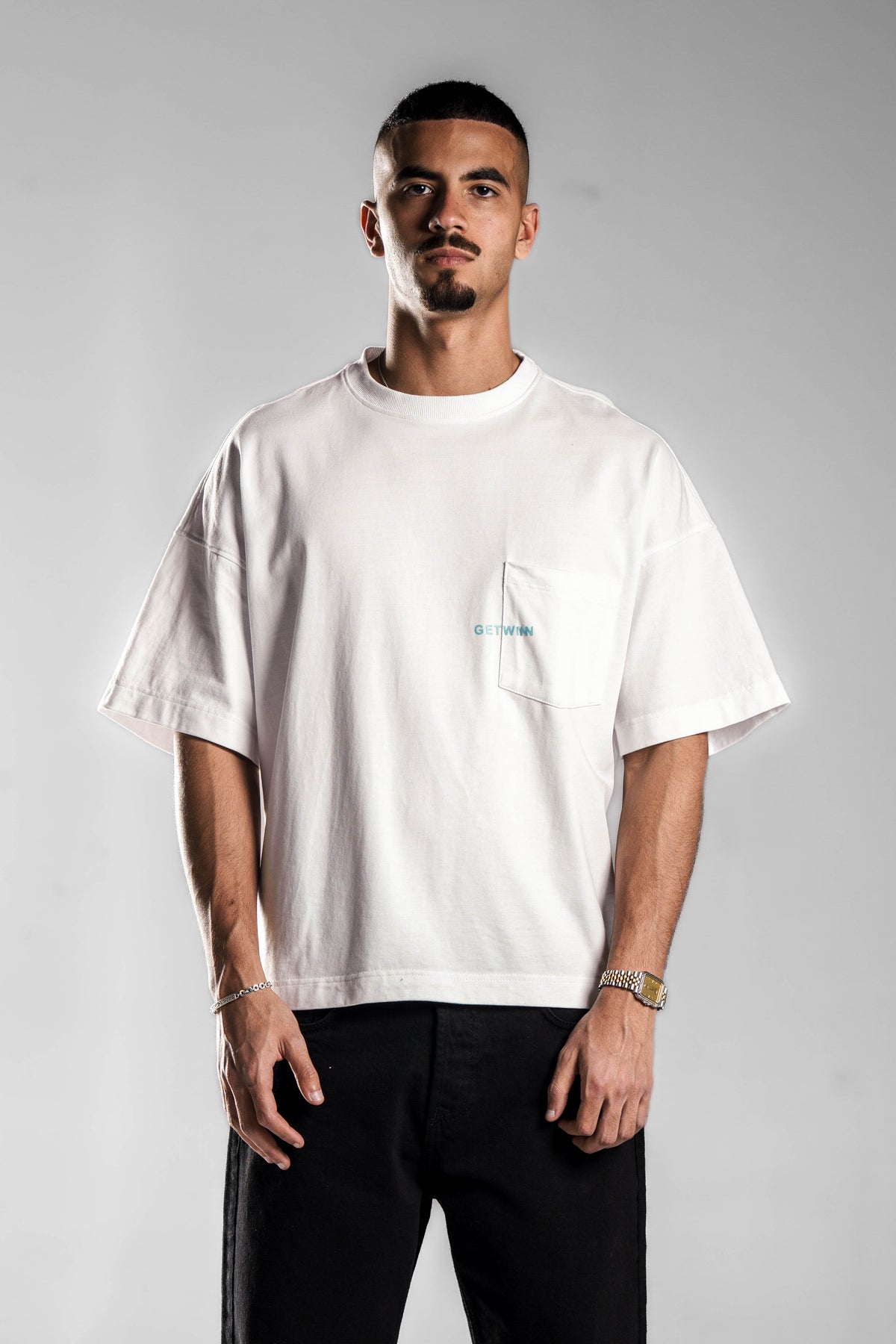 White Printed Boxy Fit T.shirt