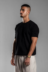 Black Knitted Round T.shirt