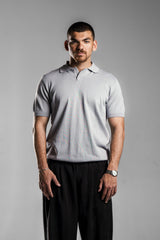 Light Grey Knitted Polo T.shirt