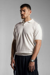 White Knitted Polo T.shirt