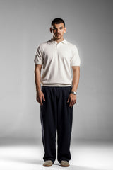 White Knitted Polo T.shirt