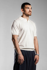 White Knitted Polo T.shirt