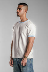 White×Baby Blue Ringer T.shirt