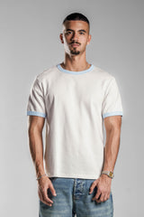 White×Baby Blue Ringer T.shirt