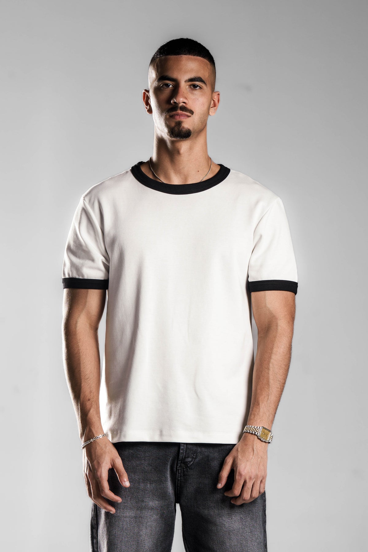 White×Black Ringer T.shirt