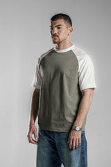 Olive×White Raglan T.shirt