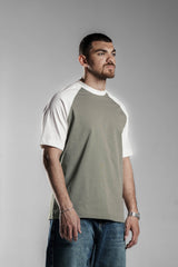 Olive×White Raglan T.shirt