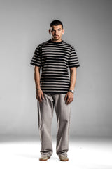 Black×White STRIPED T-SHIRT