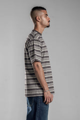 Brown×Beige STRIPED T-SHIRT