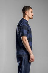 Purple×Black STRIPED T-SHIRT
