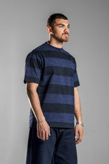 Purple×Black STRIPED T-SHIRT