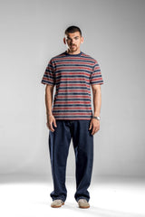 Red×Navy STRIPED T-SHIRT