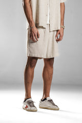 Beige LINEN SHORTS