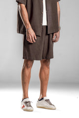 Brown LINEN SHORTS