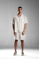 White LINEN SHORTS