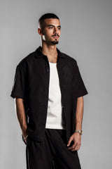 Black Fluid Relaxed Shirt