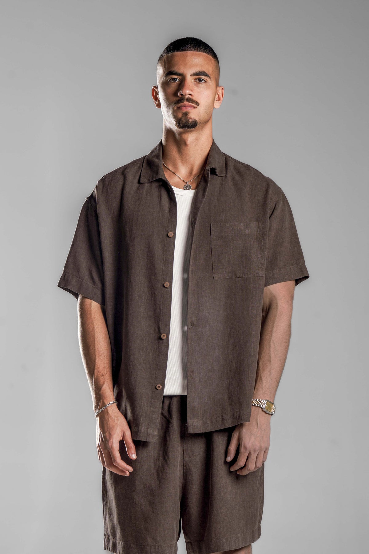 Brown LINEN SHIRT