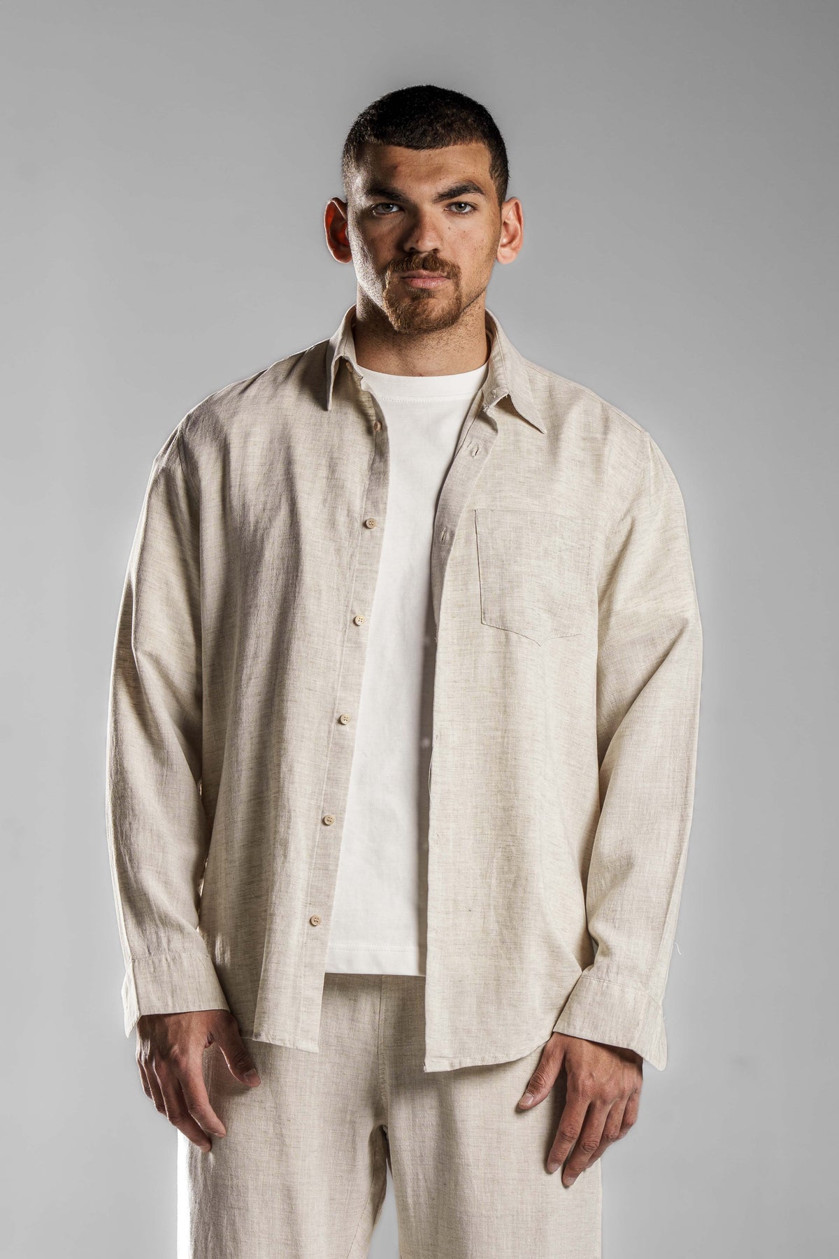 Beige LINEN SHIRT