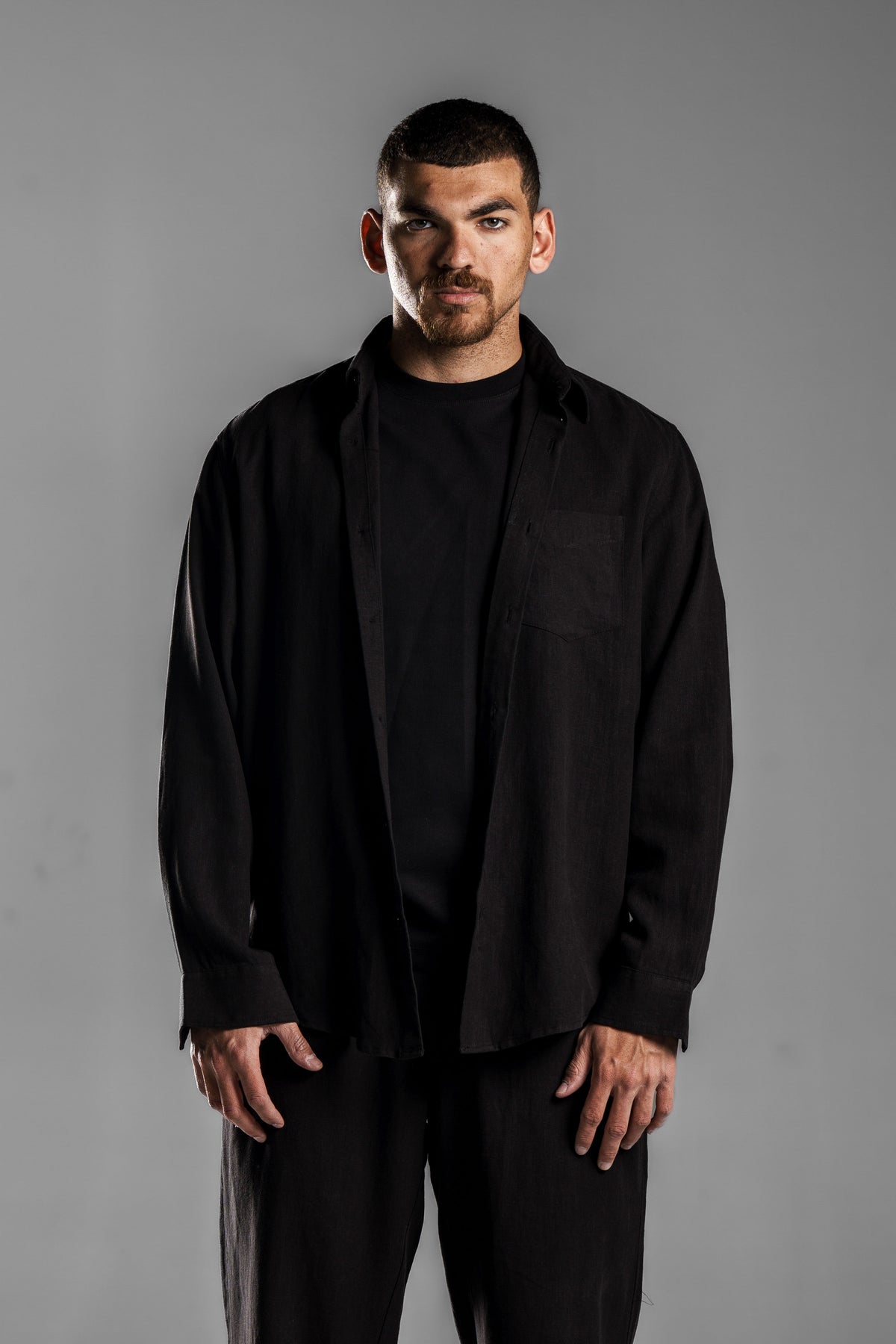 Black LINEN SHIRT