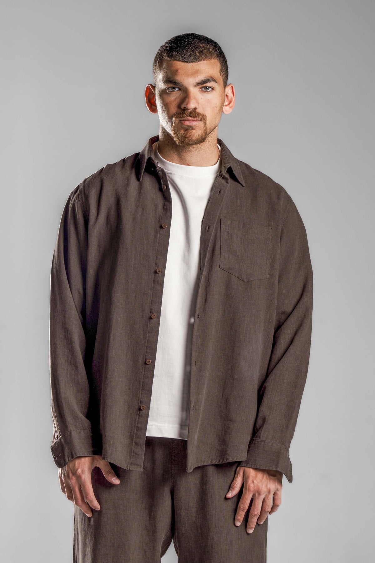 Brown LINEN SHIRT