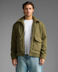 Green Wool Effect Jacket