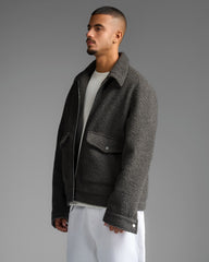 Grey Wool Effect Jacket