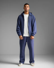 Navy Blue Straight Fit Sweatpants