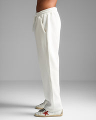White Straight Fit Sweatpants