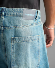 Greenish Blue Baggy Fit Jeans