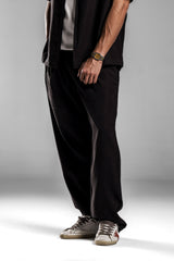 Black Fluid Relaxed Pants