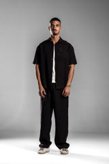 Black Fluid Relaxed Pants