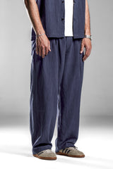 Navy Blue Flowing Loose Pants