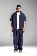 Navy Blue Flowing Loose Pants