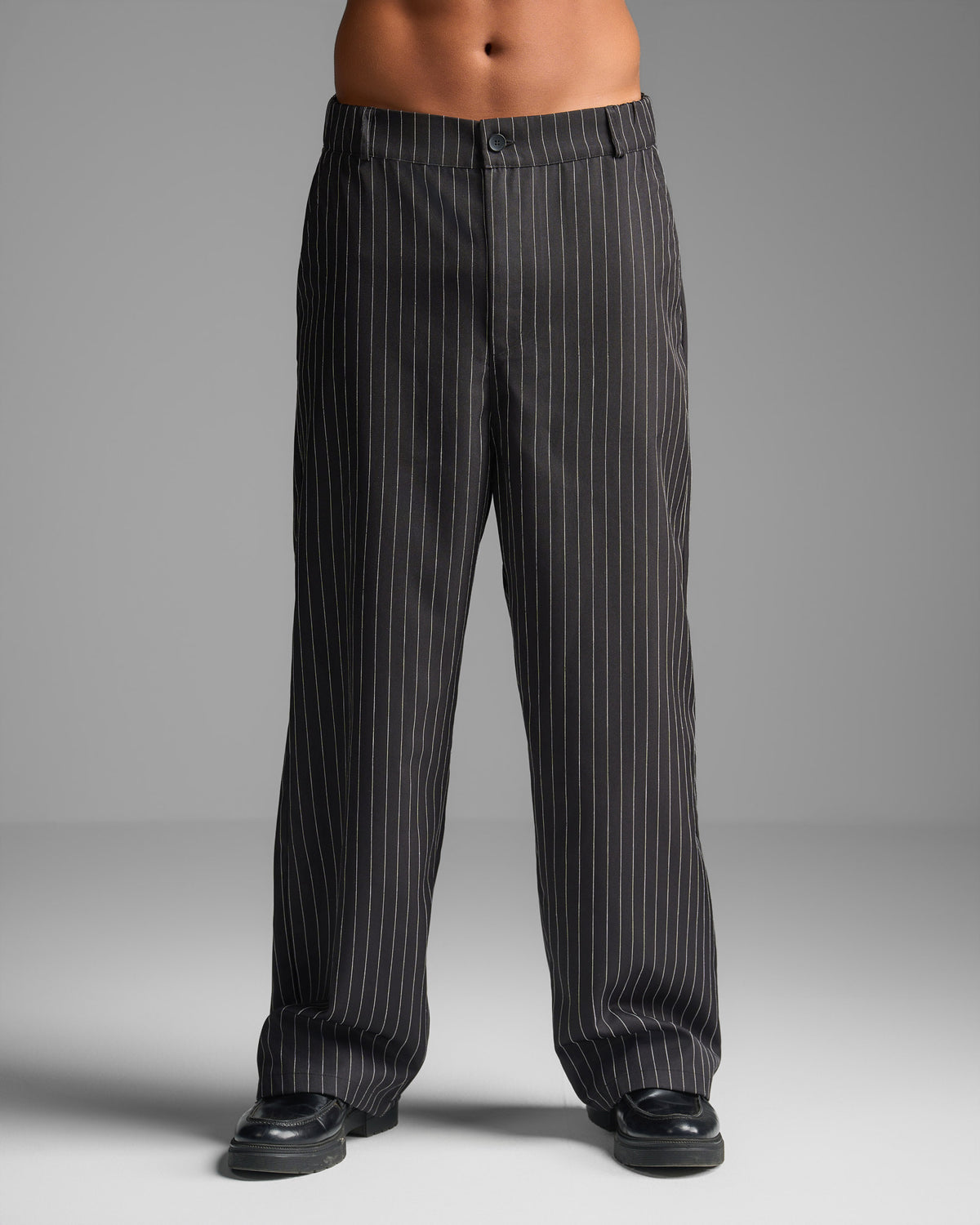 Black Pinstriped Trousers